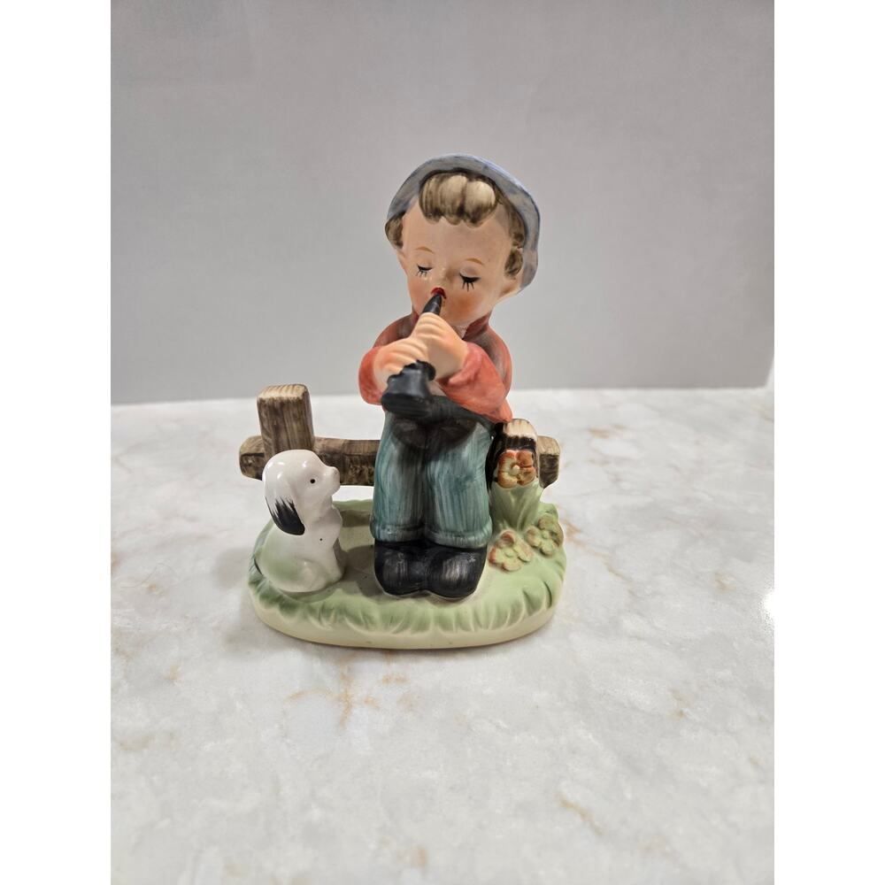 Vintage Napco Boy and Dog Japan # 9485 Home Decor Decoration Figure NapcoWare